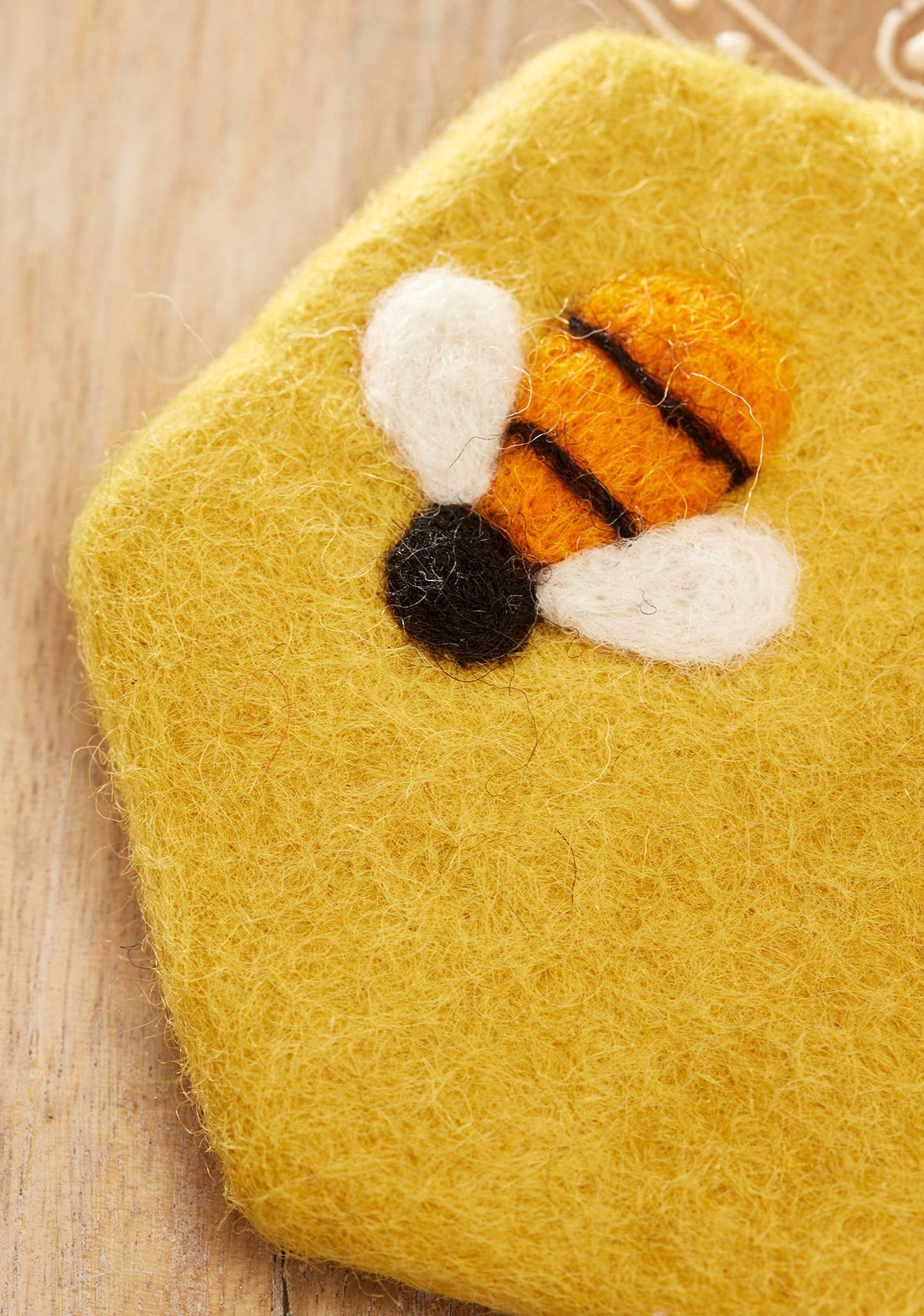 Felt Bee Hexagon Coaster