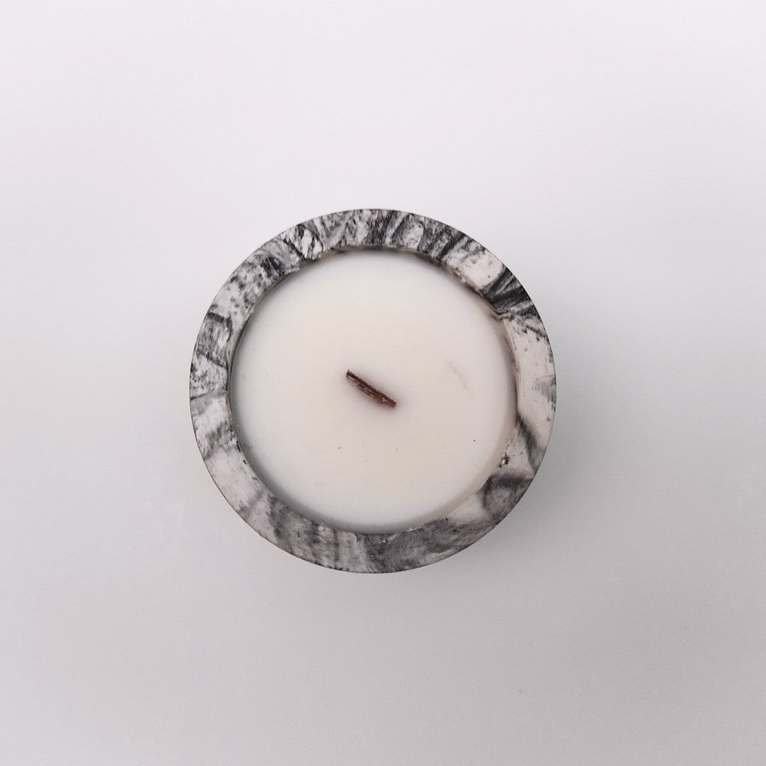 Soya Candle in Handmade Concrete Holder - Round | Aurora4UA 🇺🇦