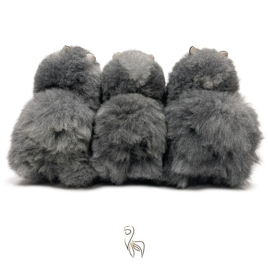 Silver Wolf INKARI Limited Edition alpaca stuffed animal — small 23 cm size, soft fluffy alpaca wool