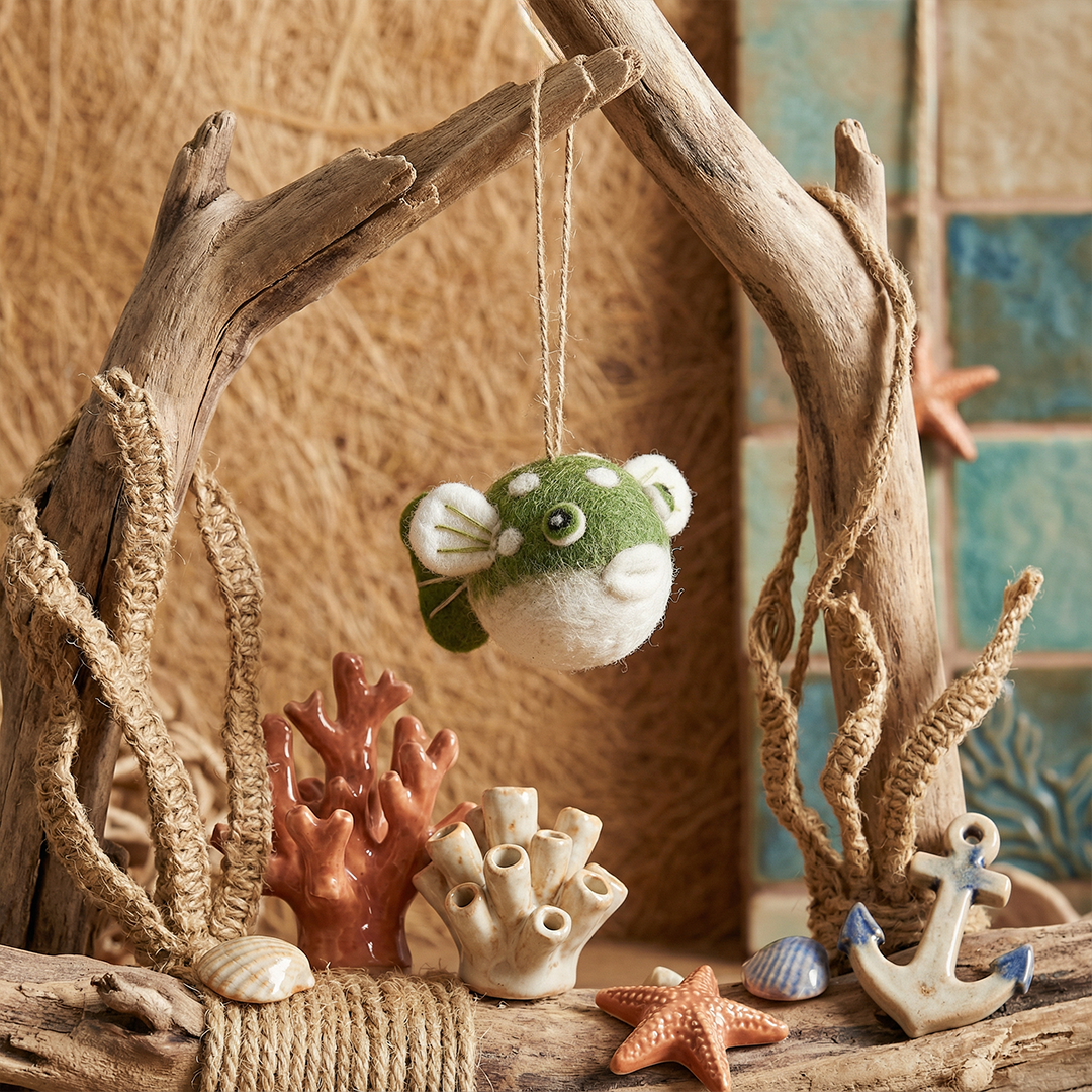 Felt Puffer Fish Sealife Hanging Decoration | Felt So Good