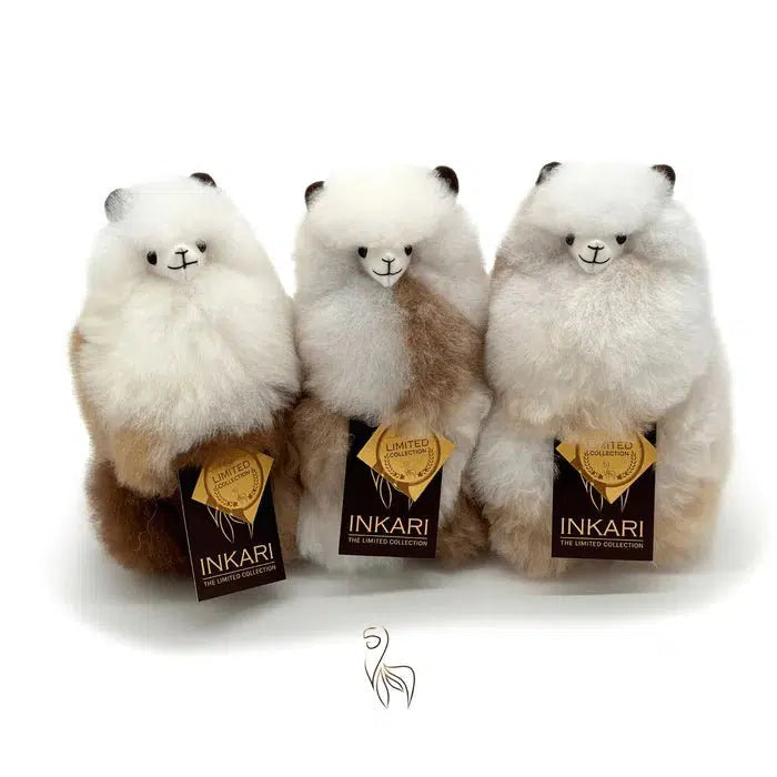 Flake INKARI Limited Edition alpaca stuffed animal — small 23 cm size, soft fluffy alpaca wool
