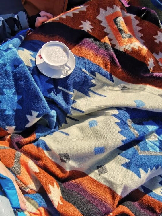 Alpaca Native Mini Dekentje | EcuaFina - Quilotoa Blauw