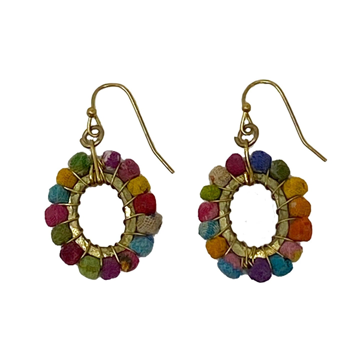 Kantha Milieu Oval Earrings