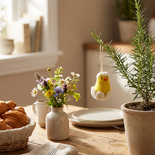 Felt Baby Chicklet Easter Decoration - handmade felt decoration - 100% wool by Felt So Good