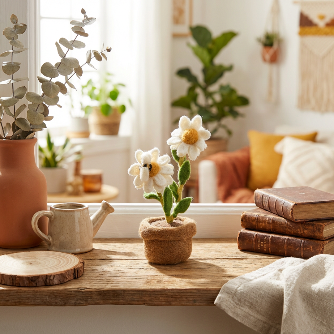 Felt Dazy Daisy Standing Spring flower Decoration