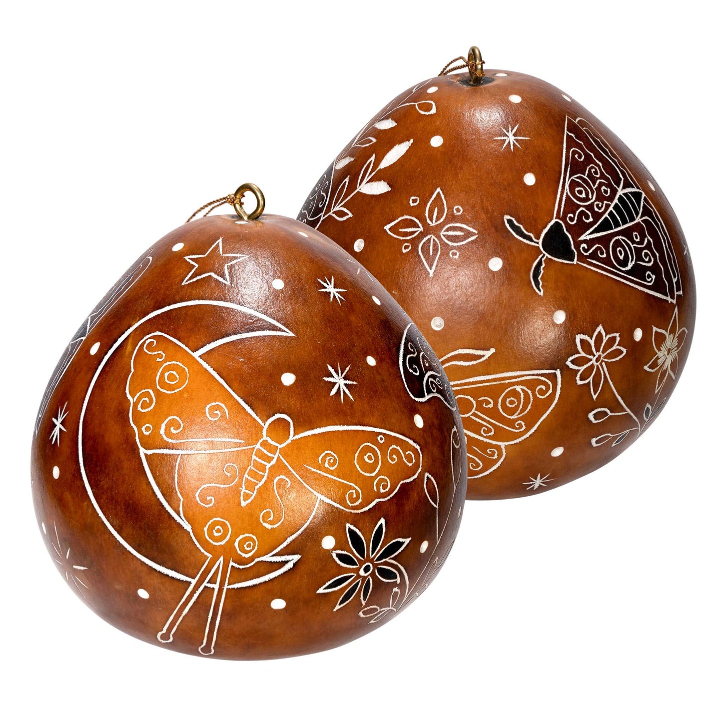 Gourd Ornament | Moth - Artist Made