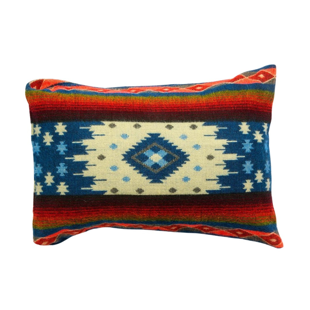 Alpaca Native Throw Pillow (inclusief binnenkussen van eendenveren) | EcuaFina - Quilotoa Blauw