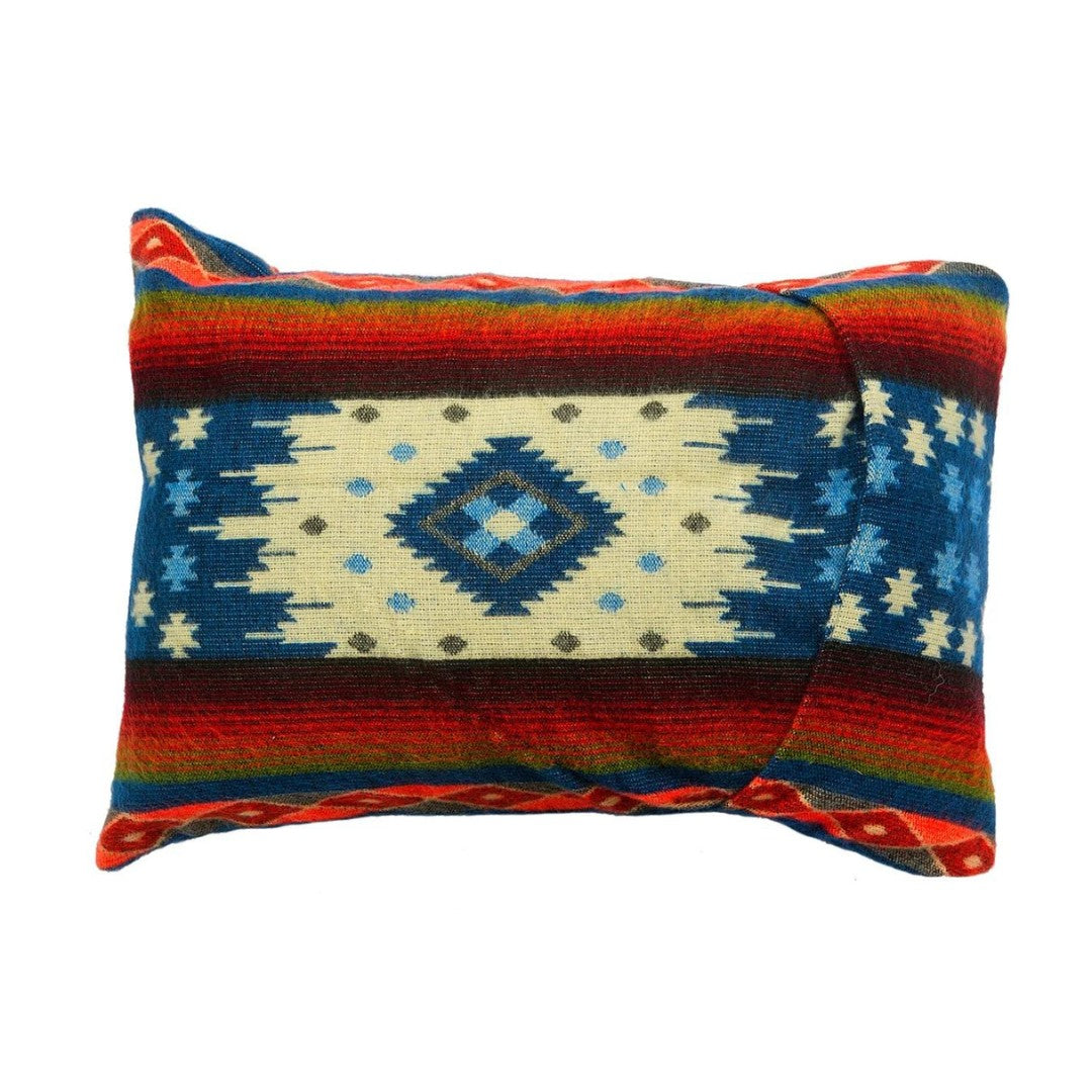Alpaca Native Throw Pillow (inclusief binnenkussen van eendenveren) | EcuaFina - Quilotoa Blauw