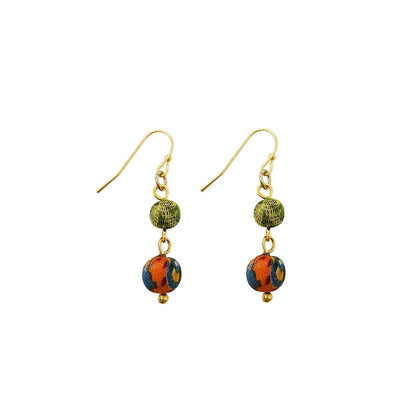 Kantha Double Drop Earrings