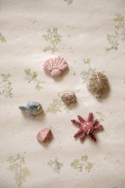 Felt Wool Fish | Gry & Sif - Puffer Fish Green Grey