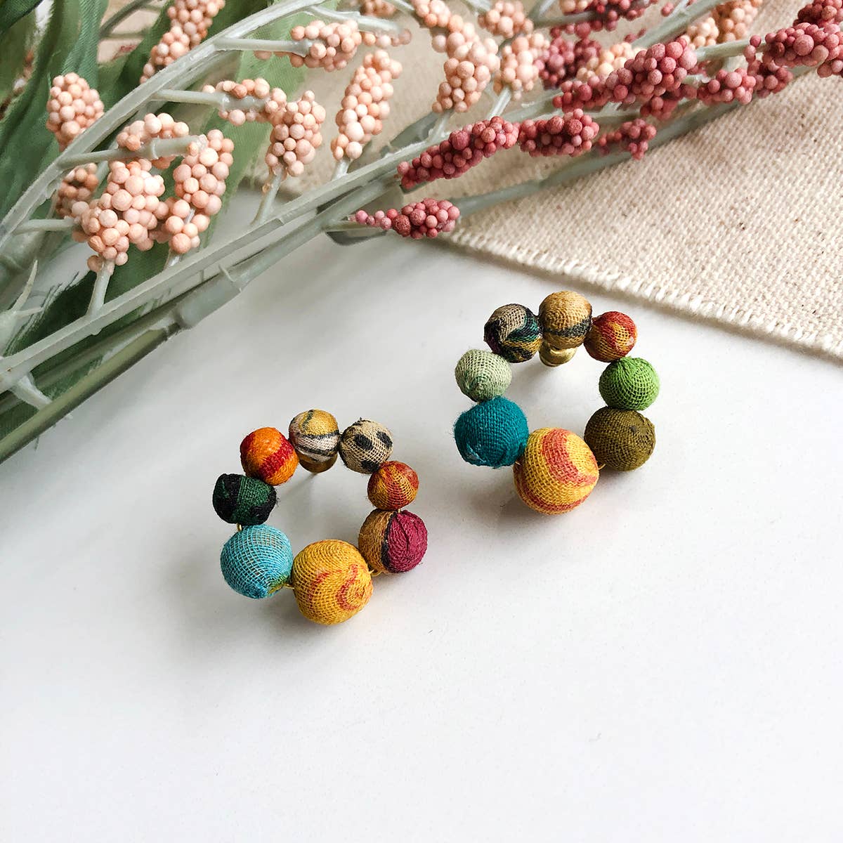 Handmade Kantha Hoop Posts by WorldFinds