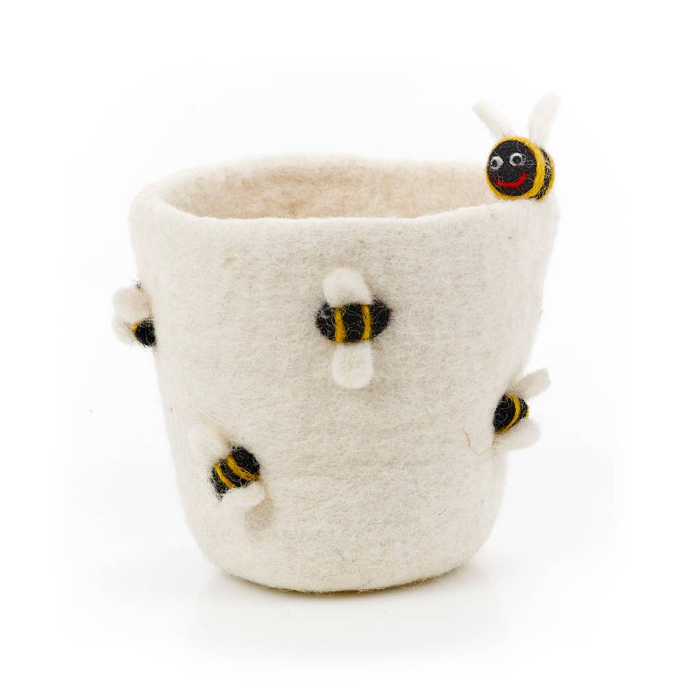 Felt Honey Bee Plant Pot Home Decoration