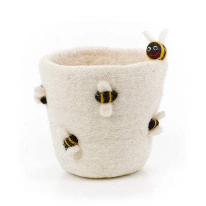 Felt Honey Bee Plant Pot Home Decoration