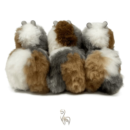 Light Grey Calico INKARI Limited Edition alpaca stuffed animal — medium 32 cm size, handcrafted in Peru