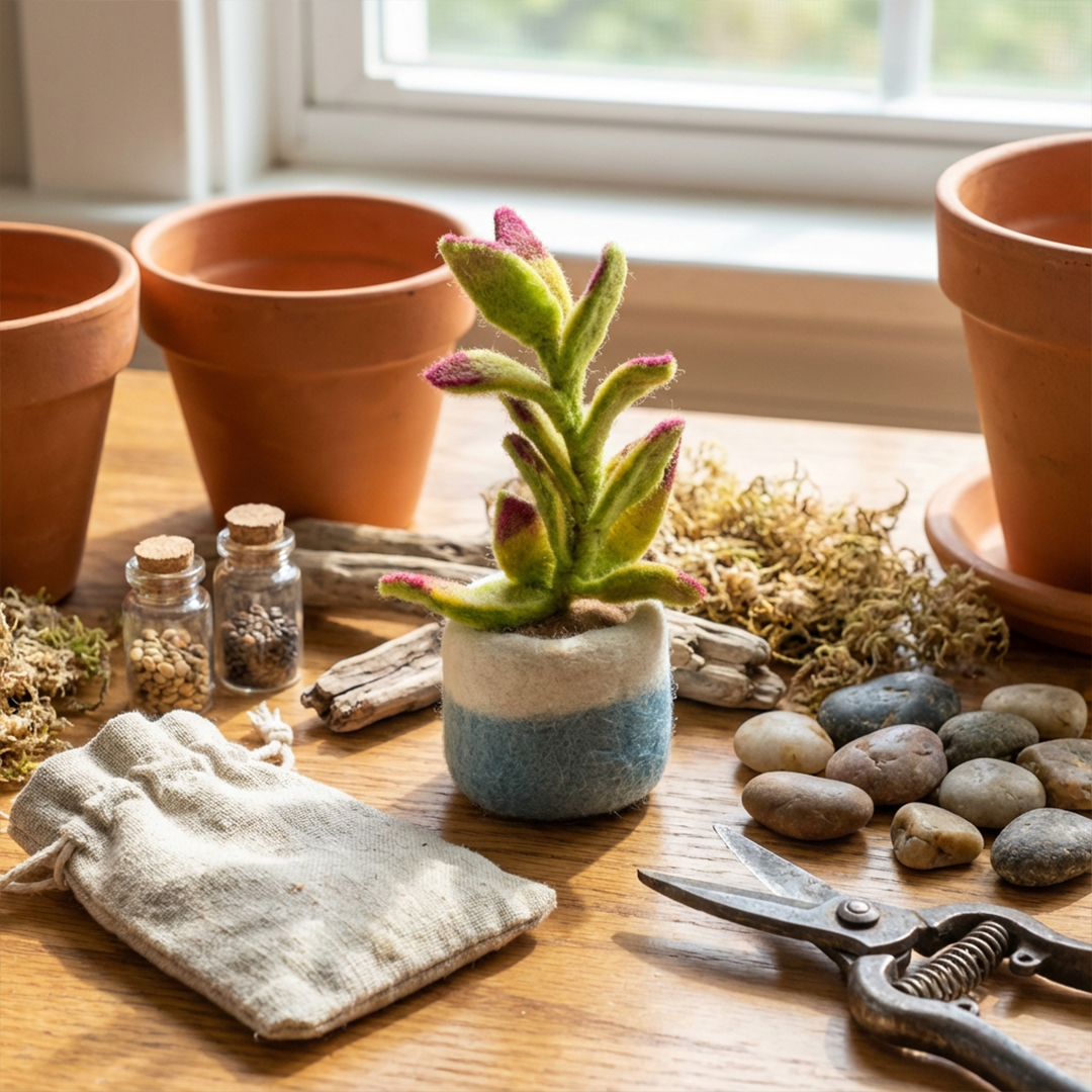 Felt Happy Houseplants Artificial Plant Cactus