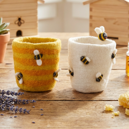 Felt Honey Bee Plant Pot Home Decoration