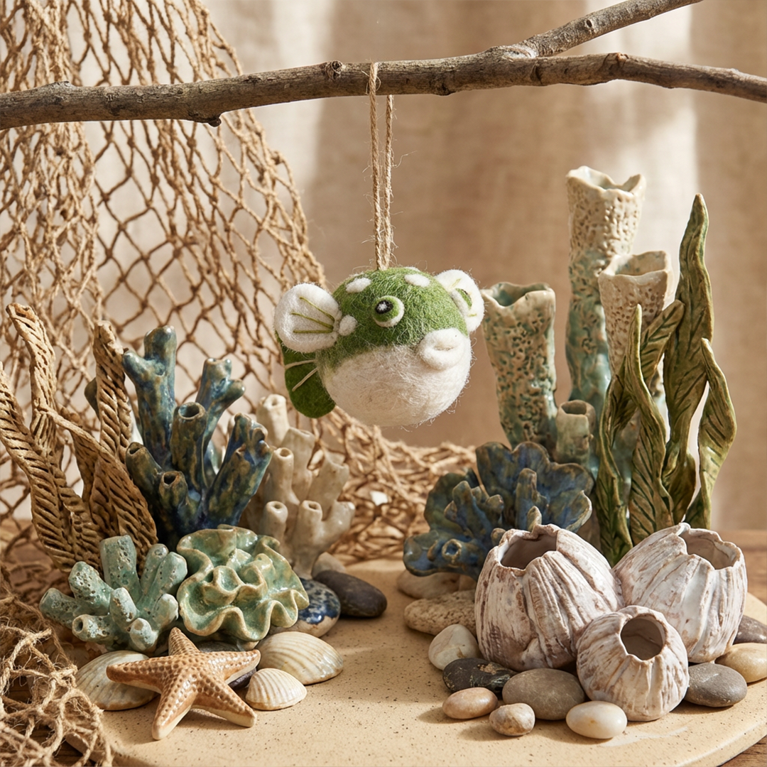 Felt Puffer Fish Sealife Hanging Decoration | Felt So Good