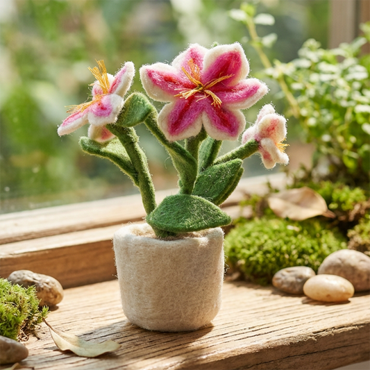 Felt Luscious Lily Pot Mother's Day Decoration | Felt So Good