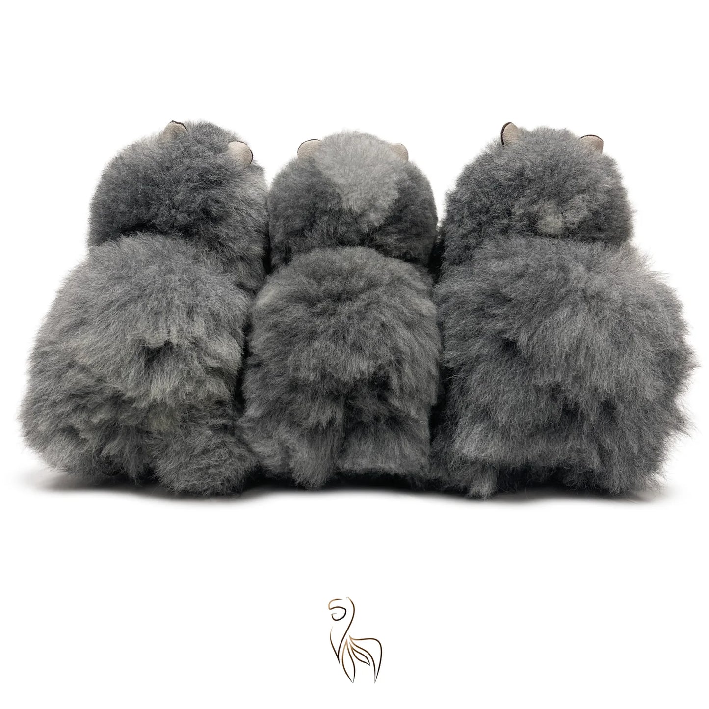 Silver Wolf INKARI Limited Edition alpaca stuffed animal — small 23 cm size, soft fluffy alpaca wool