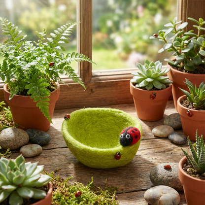 Felt Garden Bugs Trinket Dish Home Decoration