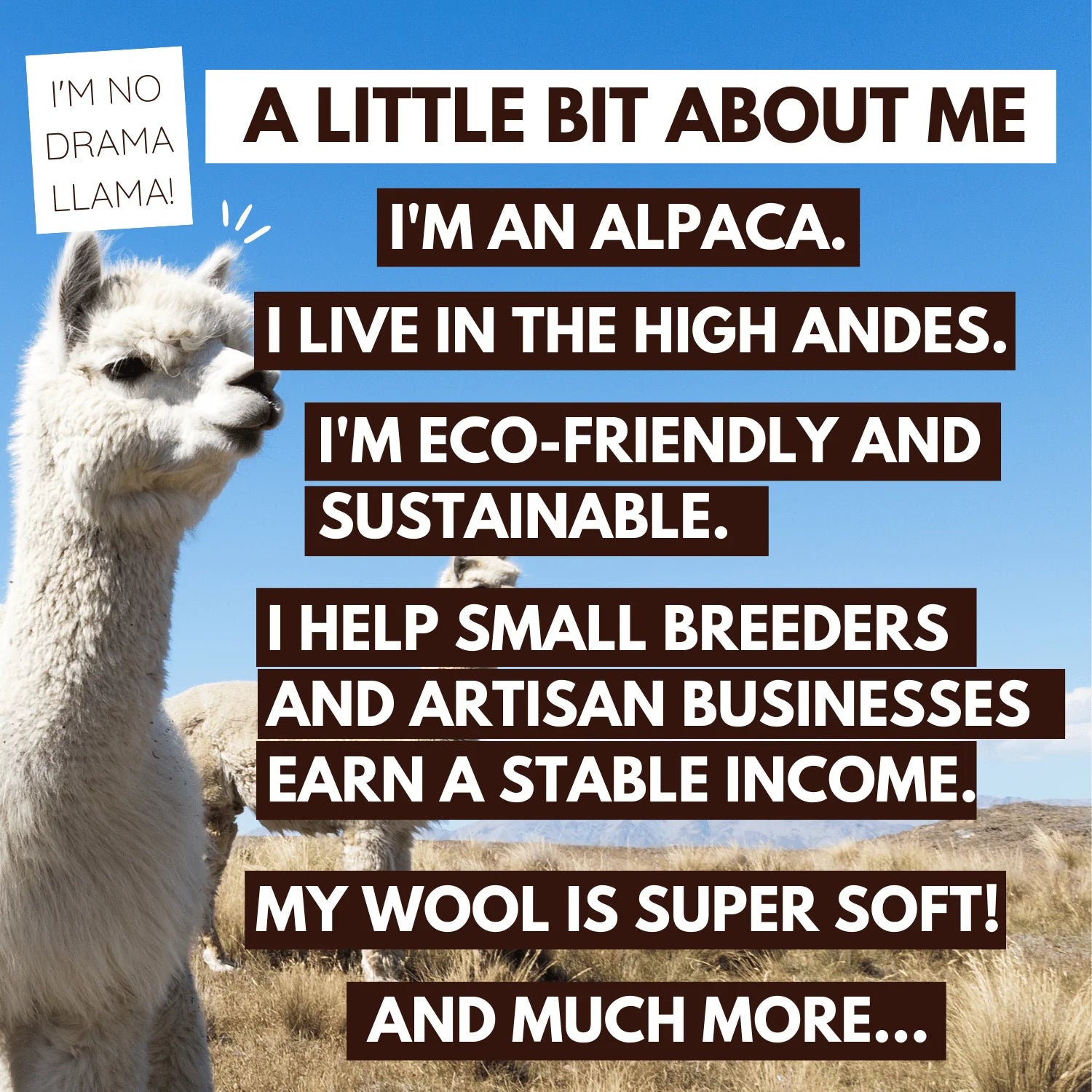 Light Grey Calico INKARI Limited Edition alpaca stuffed animal — side view showing fluffy mane and natural wool detail
