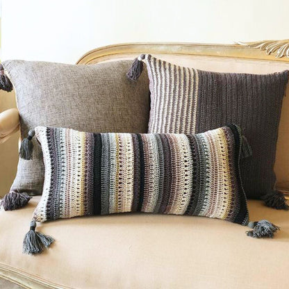 Confetti Stripe Haak Kussenhoezen: Donkere Mix