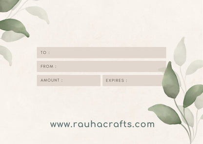 RAUHA Crafts Gift Card