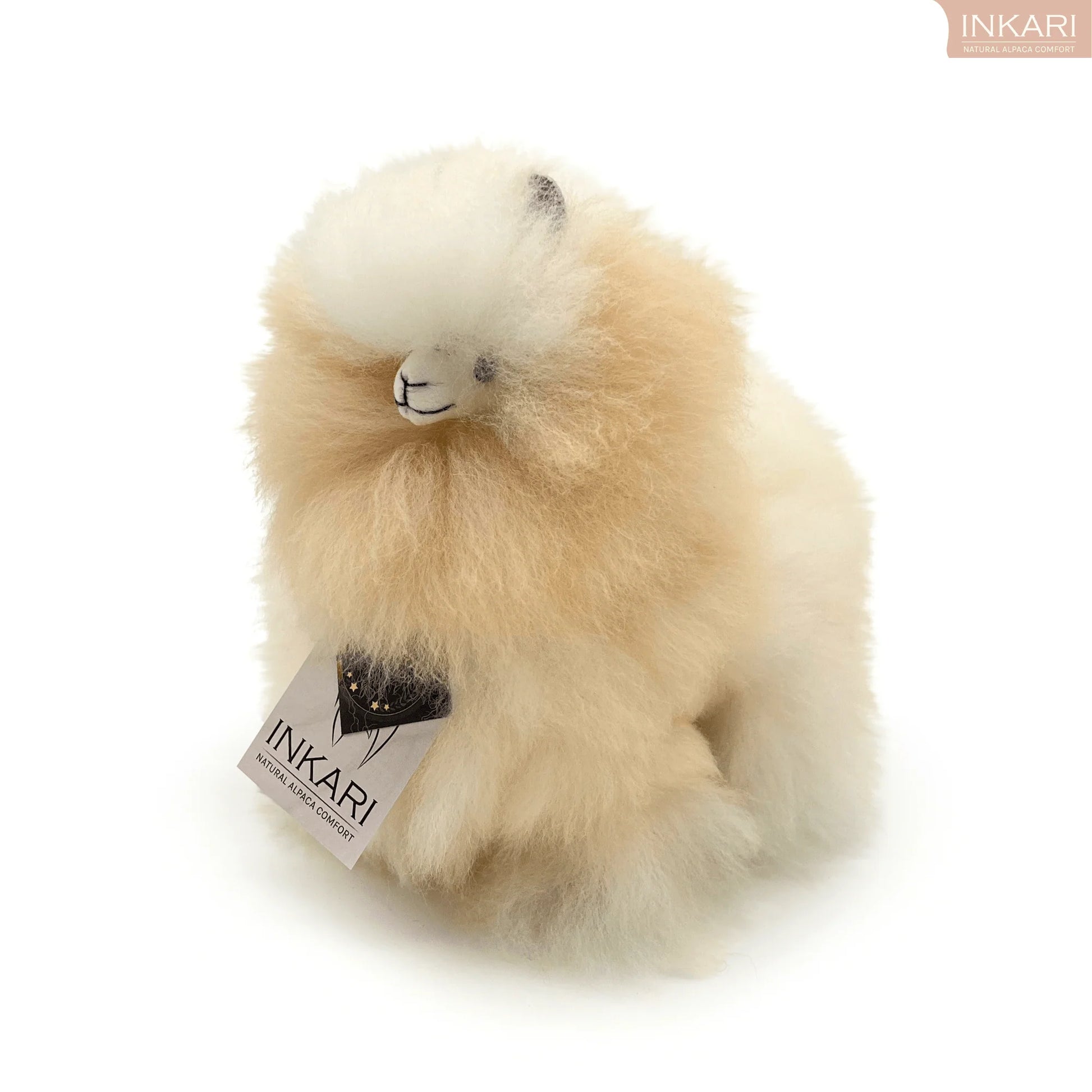 Sahara INKARI Monsterfluff alpaca stuffed animal — handmade alpaca wool plush from Peru, hypoallergenic and cruelty-free