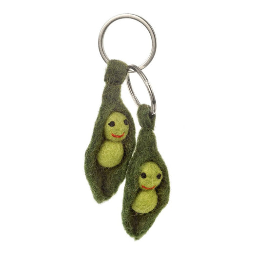 Felt Peas in a Pod Friendship Keyring | Felt So Good