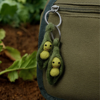 Felt Peas in a Pod Friendship keyring