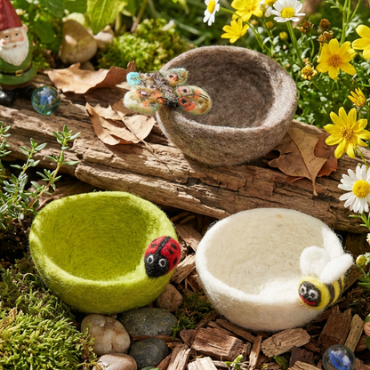 Felt Garden Bugs Trinket Dish Home Decoration