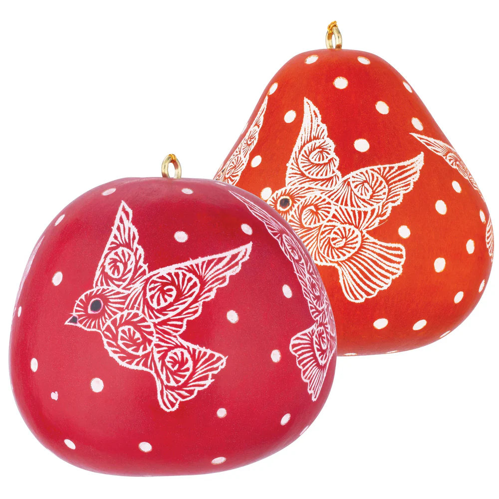 Mini Gourd Christmas Tree Decoration | Santa, Poinsettia, Dove