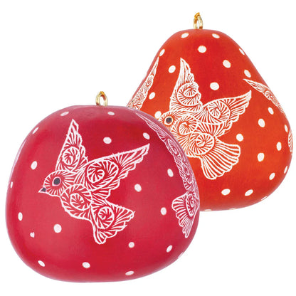Mini Gourd Christmas Tree Decoration | Santa, Poinsettia, Dove