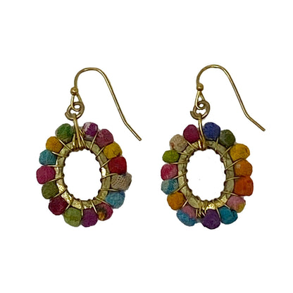 Kantha Milieu Oval Earrings