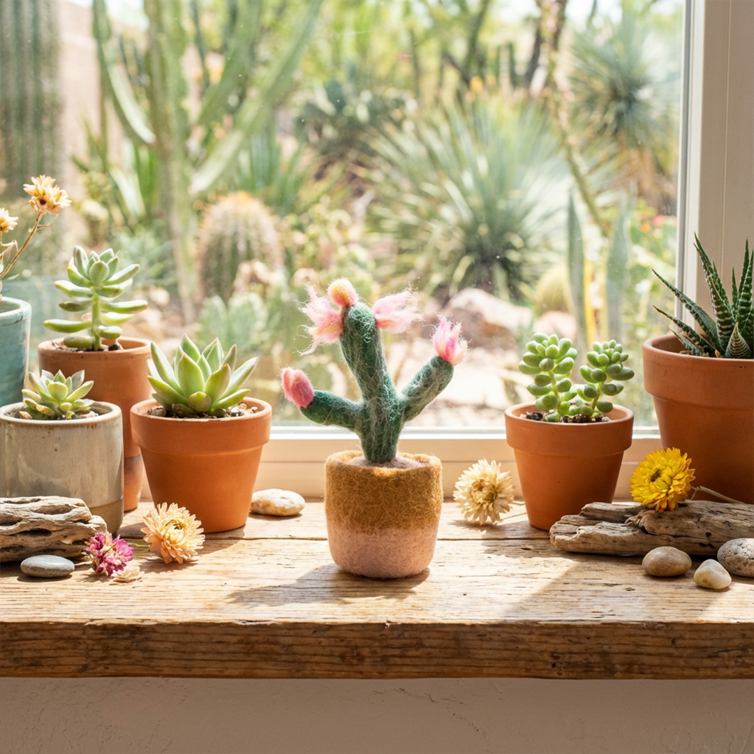 Felt Happy Houseplants Artificial Plant Cactus