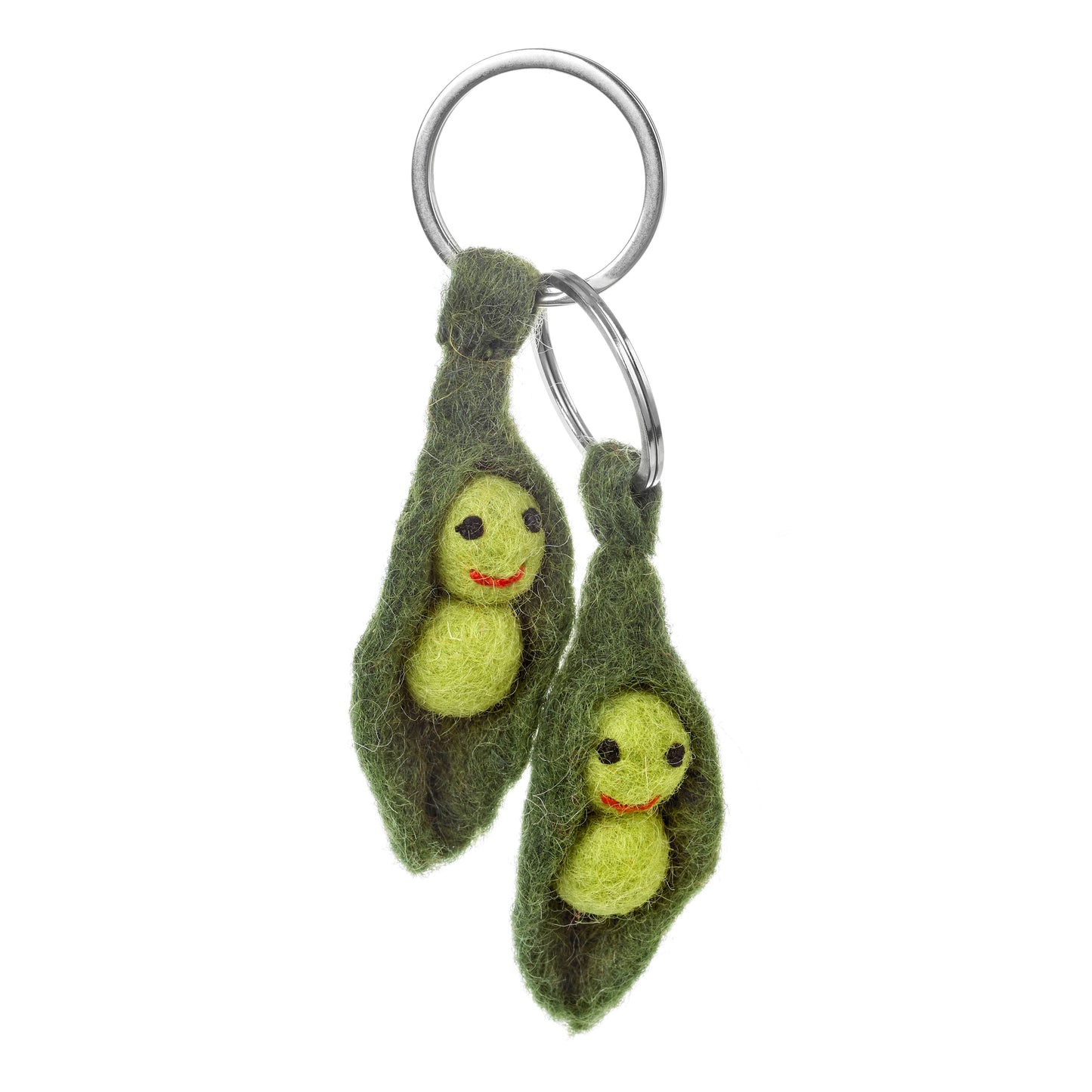 Felt Peas in a Pod Friendship keyring