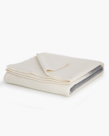 Merino/Cashmere Luxury Double Bed Blanket | MoST - Ivory Mist