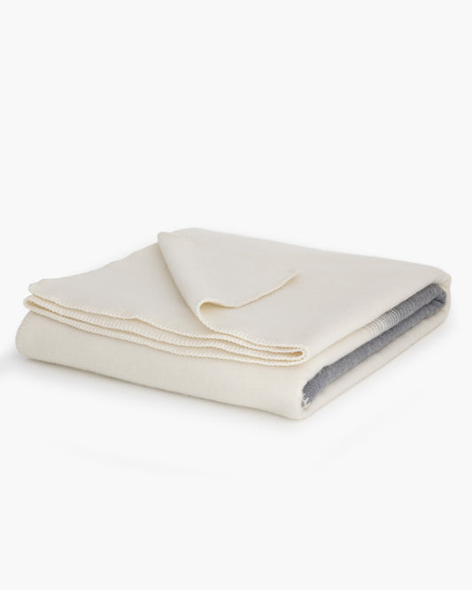 Merino/Cashmere Luxury Double Bed Blanket | MoST - Ivory Mist